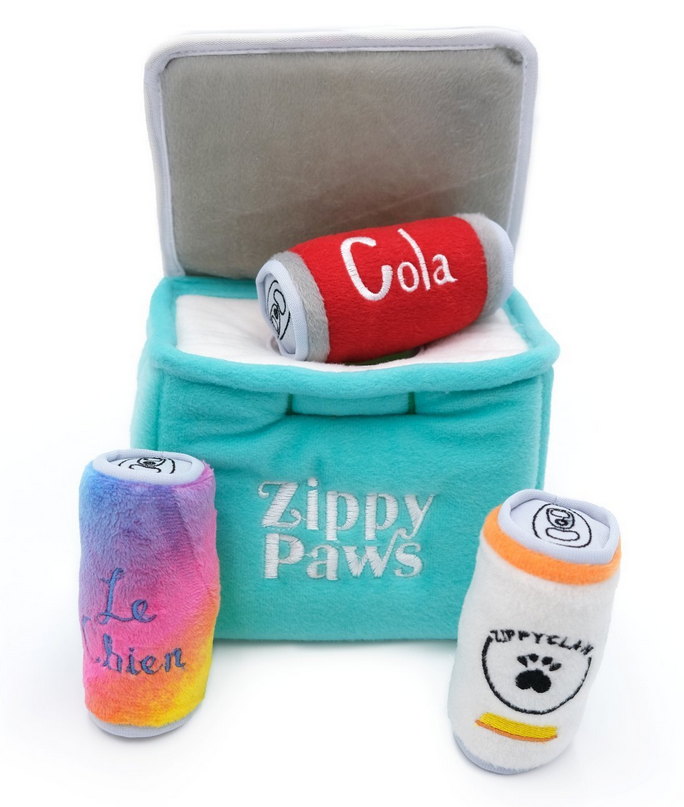 Zippy Paws Zippy Burrow Interactive Dog Toy - Ice Chest Esky + 3 Beers