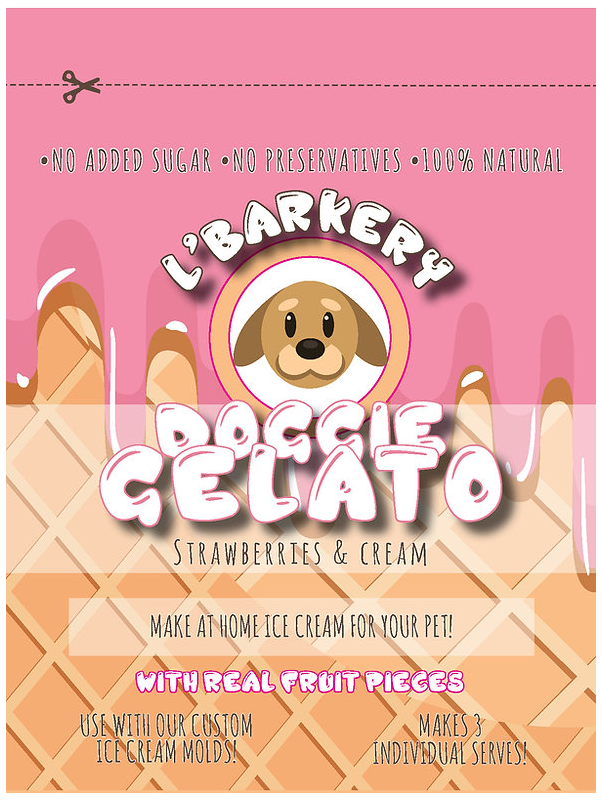 Doggie Gelato - Strawberry & Cream